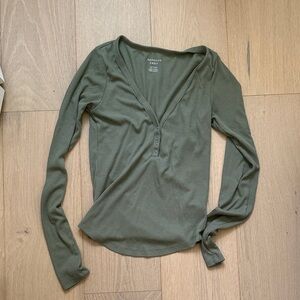 American Eagle Outfitters Sage Long Sleeve Top